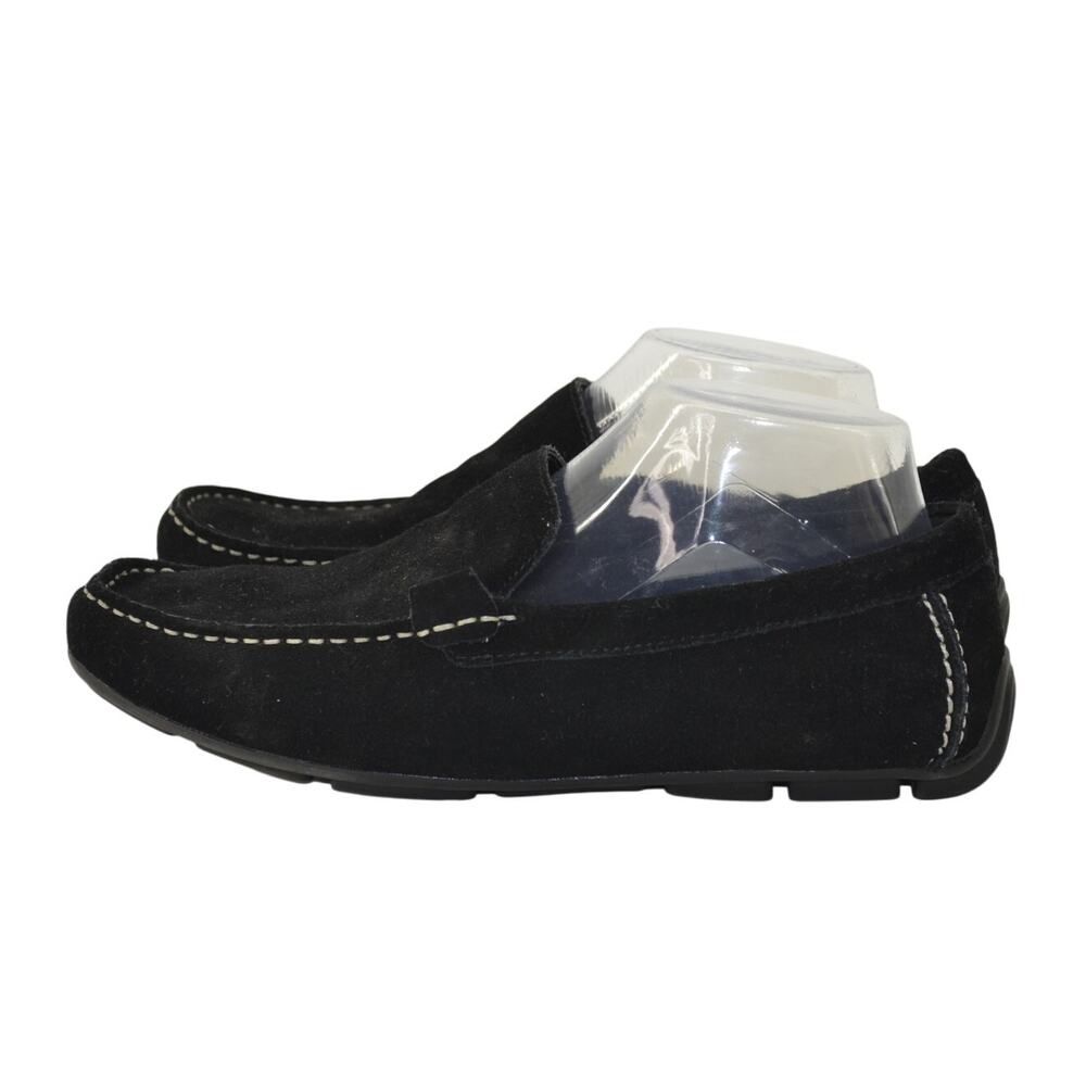 Alfani Remy Sz 7.5 Womens Black Loafers Leather Slip On Comfort